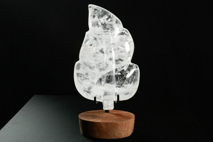 Gorgeous, Polished Clear Quartz Leaf with Stand - Madagascar #355280